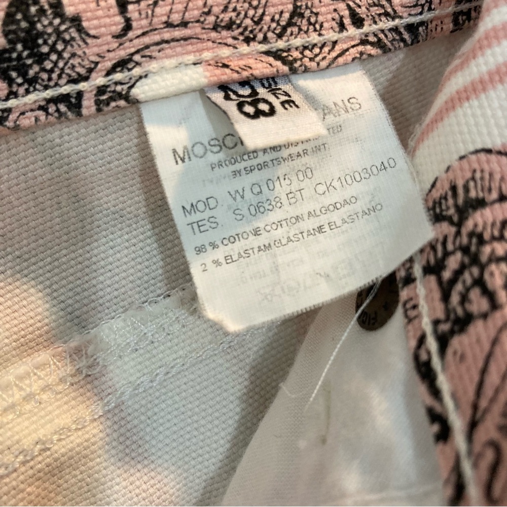 Moschino Jeans Pink Striped Boot Cut Printed Pants - Picture 12 of 12